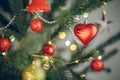 Merry Christmas and happy new year concept, Closeup Christmasball  with bokeh, Xmas holiday background Royalty Free Stock Photo
