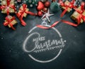 Merry Christmas and happy new year concept, Closeup Christmasball  with bokeh, Xmas holiday background Royalty Free Stock Photo