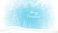 Merry Christmas and happy new year concept vector background, illustration. Christmas tree and snowing blue background