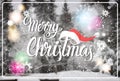Merry Christmas And Happy New Year Concept Winter Holidays Greeting Card Over Transparent Forest Background