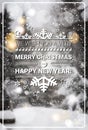 Merry Christmas And Happy New Year Concept Winter Holidays Greeting Card Over Transparent Forest Background Royalty Free Stock Photo