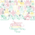 Merry Christmas and Happy New Year Cool Vector Background Royalty Free Stock Photo