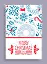 Merry Christmas and Year Cover Vector Illustration