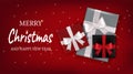 Merry Christmas and Happy New Year decorative design elements with gifts box Royalty Free Stock Photo