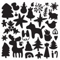 Merry Christmas and Happy New Year doodle hand-drawn big illustration set. Scrap vector design