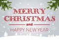 Merry Christmas and Happy new year Everyone, Vintage Background With Typography and Elements Royalty Free Stock Photo