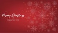 Merry Christmas and happy New Year festive banner white and red design, adorned with intricate snowflakes. For holiday cards, Royalty Free Stock Photo