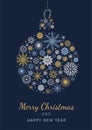 Merry Christmas and Happy New Year festive design for greeting cards Royalty Free Stock Photo