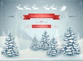 Merry Christmas and Happy New Year forest winter landscape with snowfall vector