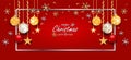 Merry Christmas and Happy new year gold and black colors place for text with Christmas balls. Royalty Free Stock Photo