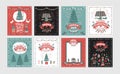 A set of posters or postcards Christmas market, Happy New year and Christmas Royalty Free Stock Photo