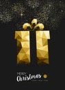 Merry christmas happy new year gold gift triangle
