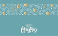 Merry Christmas and Happy New Year gold seamless pattern Royalty Free Stock Photo