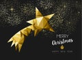 Merry christmas happy new year gold star triangle Royalty Free Stock Photo