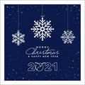 Merry Christmas and a Happy New Year 2021 greeting card, banner, poster, postcard, flyer.