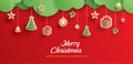 Merry christmas and happy new year greeting card banner template. Use for header website, cover, flyer