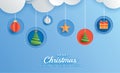 Merry christmas and happy new year greeting card banner template. Use for header website, cover, flyer