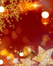 Merry Christmas and happy new year 2022 greeting card with bokeh lights and stars Royalty Free Stock Photo