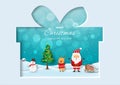 Merry Christmas and Happy new year greeting card,celebrate theme with Santa Claus and friends happy on winter night