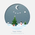 Merry Christmas and Happy new year greeting card,celebrate theme on winter night background Royalty Free Stock Photo