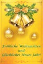 Merry Christmas and Happy New Year - classic greeting card with German text Royalty Free Stock Photo