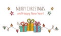 Merry Christmas and Happy New Year Greeting Card