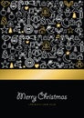 Christmas and new year gold icon set card Royalty Free Stock Photo