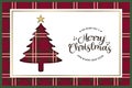 Christmas New Year red vintage pine tree card Royalty Free Stock Photo