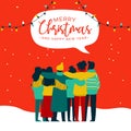 Christmas and New Year diverse people group card Royalty Free Stock Photo