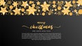 Merry Christmas and Happy new year greeting card in paper cut style background. Vector illustration Christmas celebration star, Royalty Free Stock Photo