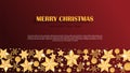 Merry Christmas and Happy new year greeting card in paper cut style background. Vector illustration Christmas celebration star, Royalty Free Stock Photo