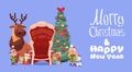 Merry Christmas And Happy New Year Greeting Card Concept Winter Holiday Banner Royalty Free Stock Photo