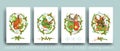 Merry Christmas Happy New Year greeting card set of festive xmas decoration. holiday invitation collection. Carto