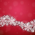 Christmas silver glittering snowflakes background