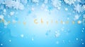 Merry Christmas and Happy New Year greeting card, Snowflakes background, Generative AI illustrations