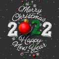 Merry Christmas and Happy New Year 2022 greeting card Royalty Free Stock Photo