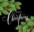 Merry Christmas and Happy New Year 2017 greeting card, vector illustration. Royalty Free Stock Photo