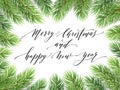 Merry Christmas and Happy New Year 2017 greeting card, vector illustration. Royalty Free Stock Photo