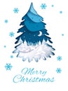 Merry Christmas and Happy New Year greeting card vector template Royalty Free Stock Photo