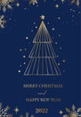 Merry Christmas and Happy New Year greeting card. Xmas background Royalty Free Stock Photo