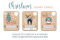 Merry Christmas, happy new year greeting cards. Christmas gift card, money card template. Royalty Free Stock Photo