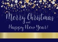 Merry Christmas and Happy New Year Greeting Navy 5x7 Card