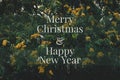 Merry Christmas and happy new year greeting text card with dark matte tone