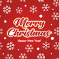 Merry Christmas and Happy New Year. Inscription on a festive background. Royalty Free Stock Photo