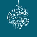 Merry Christmas and Happy New Year greetings card Royalty Free Stock Photo