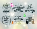 Merry Christmas and Happy New Year 2015 Greetings Royalty Free Stock Photo