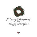 Merry Christmas and Happy New Year hand drawn card Royalty Free Stock Photo