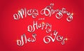 Merry Christmas and Happy New Year Hand Drawn text Royalty Free Stock Photo