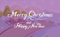 Merry Christmas and Happy New Year hand lettering. New Year vector design for greeting card. New Year`s holiday. Lettering Royalty Free Stock Photo