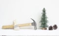 Merry christmas and Happy New year with handy tools background c Royalty Free Stock Photo